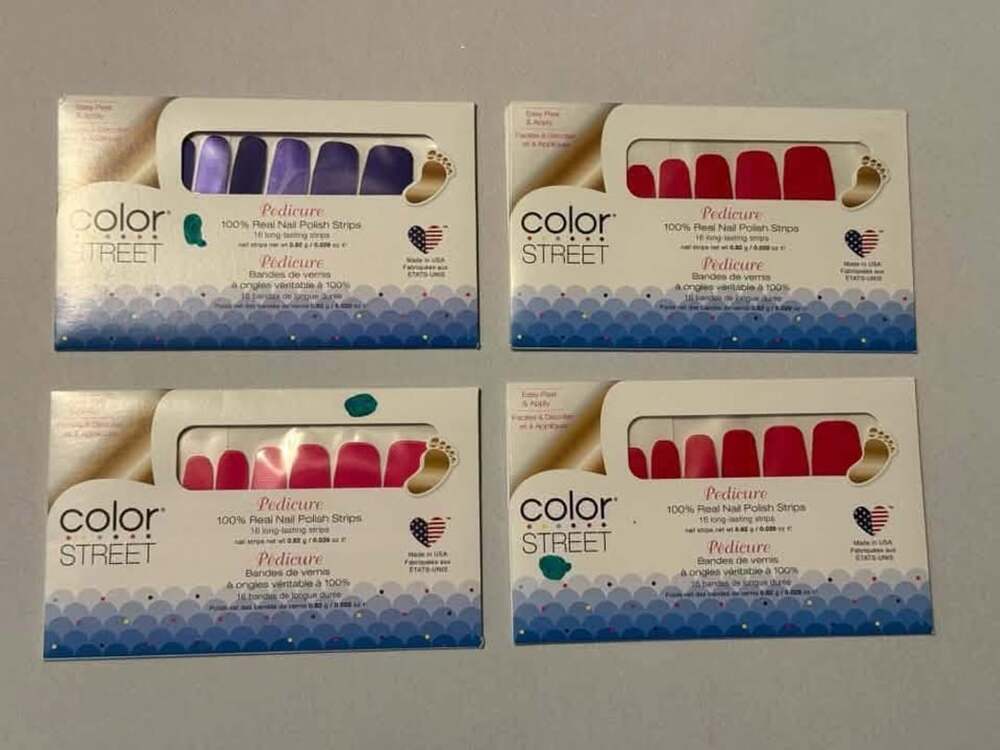 Color Street New Lot of 4 Pedicure Nail Polish Strips